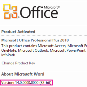 How Do I Check Whether I’m Running A 32-bit or 64-bit Microsoft Office 2010 Version?